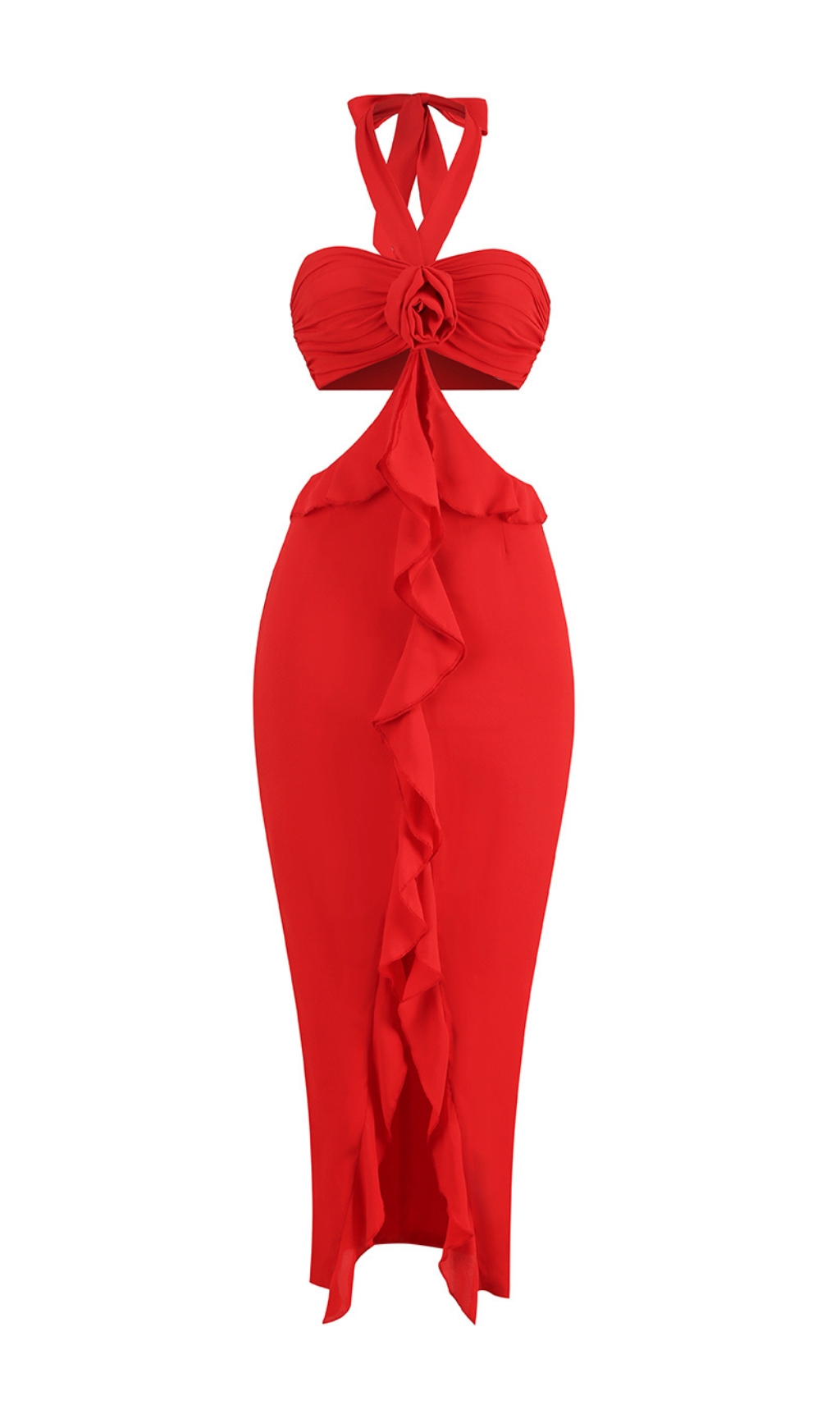d211d4efef2a0fdee98311b668906022.jpg Fashionslee Women Buddug Red Halter Flower Cutout Maxi Dress