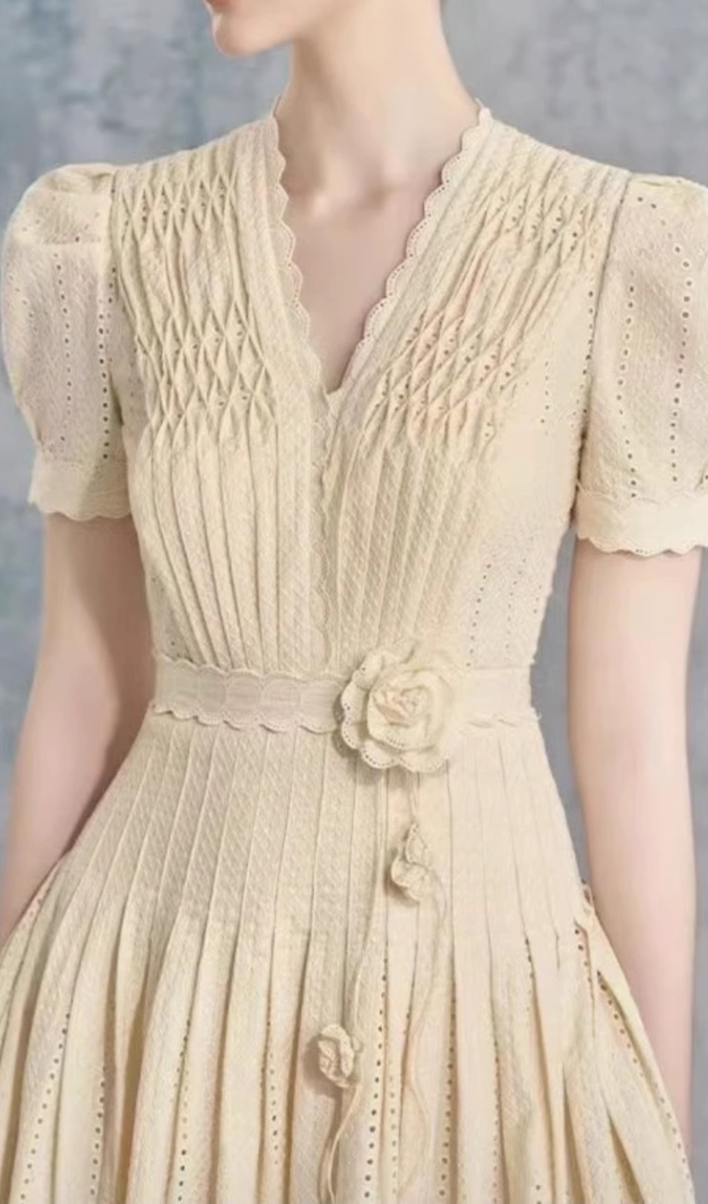 d217dfff5617a09f6dedb67740e166f0.jpg Fashionslee Women Cemile Flower Pleated Mini Dress
