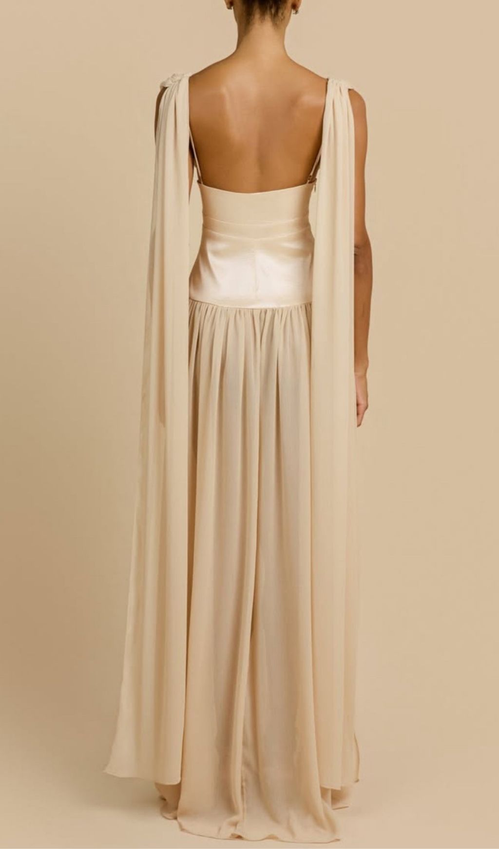 Fashionslee Women Korinna Ivory Chiffon Maxi Dress