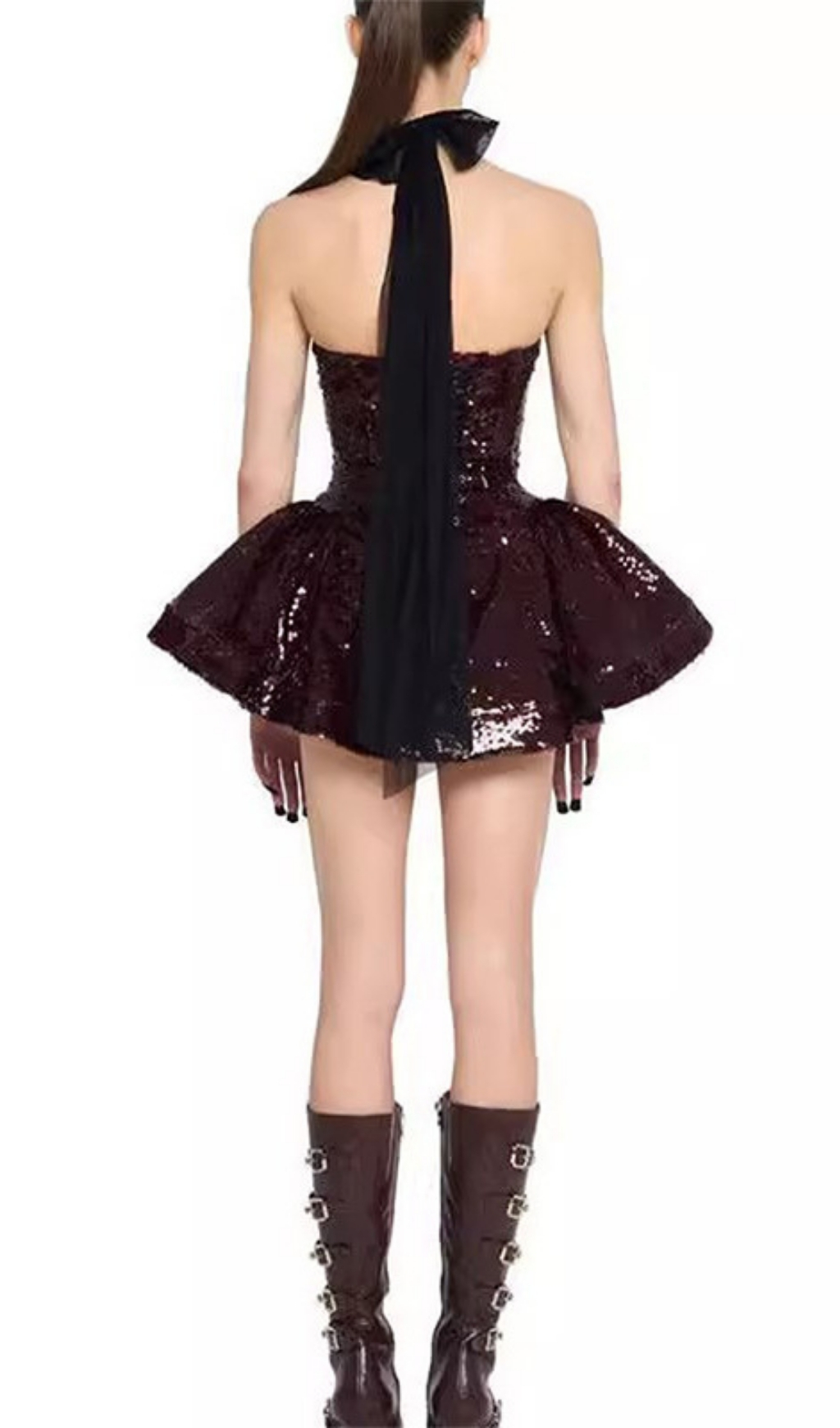 Fashionslee Women Freya Halter Sequin Mini Dress