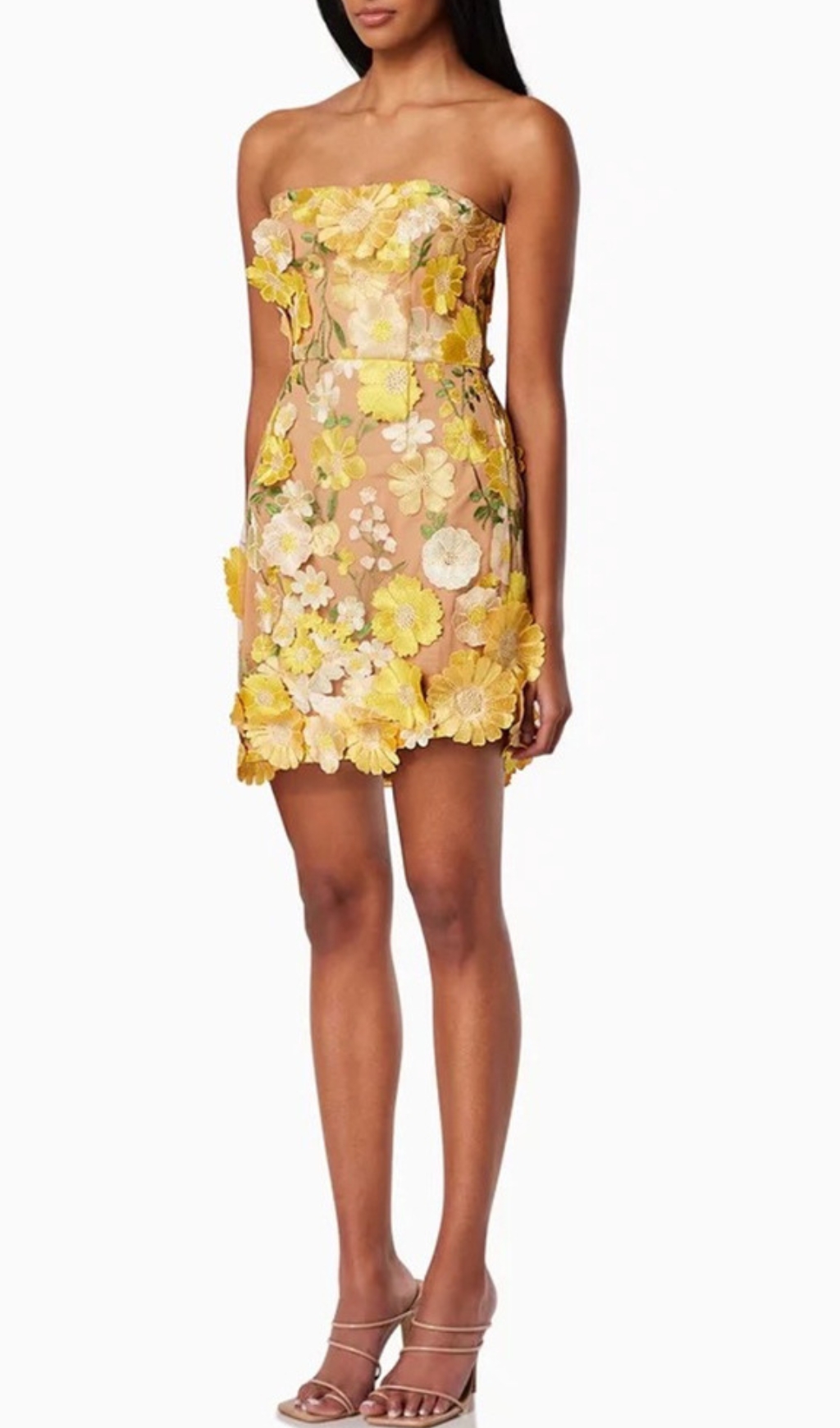 d234923ec89cb5a7d0b13421fb629cd9.jpg Fashionslee Women Destinee Yellow Flower Embellished Mini Dress