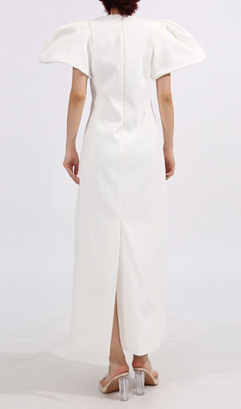 Fashionslee Women Eadoin White Flower Puff Sleeve Maxi Dress