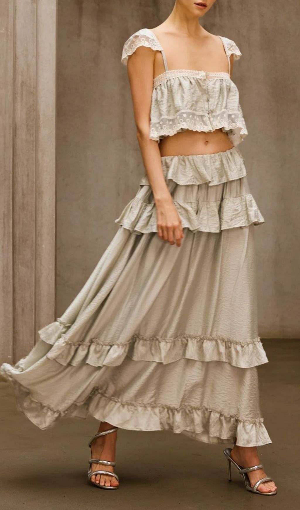 d2c7b75cf7d21e55fa2c000748756c10.jpg Fashionslee Women Relythic Ruffle Lace Skirt Set