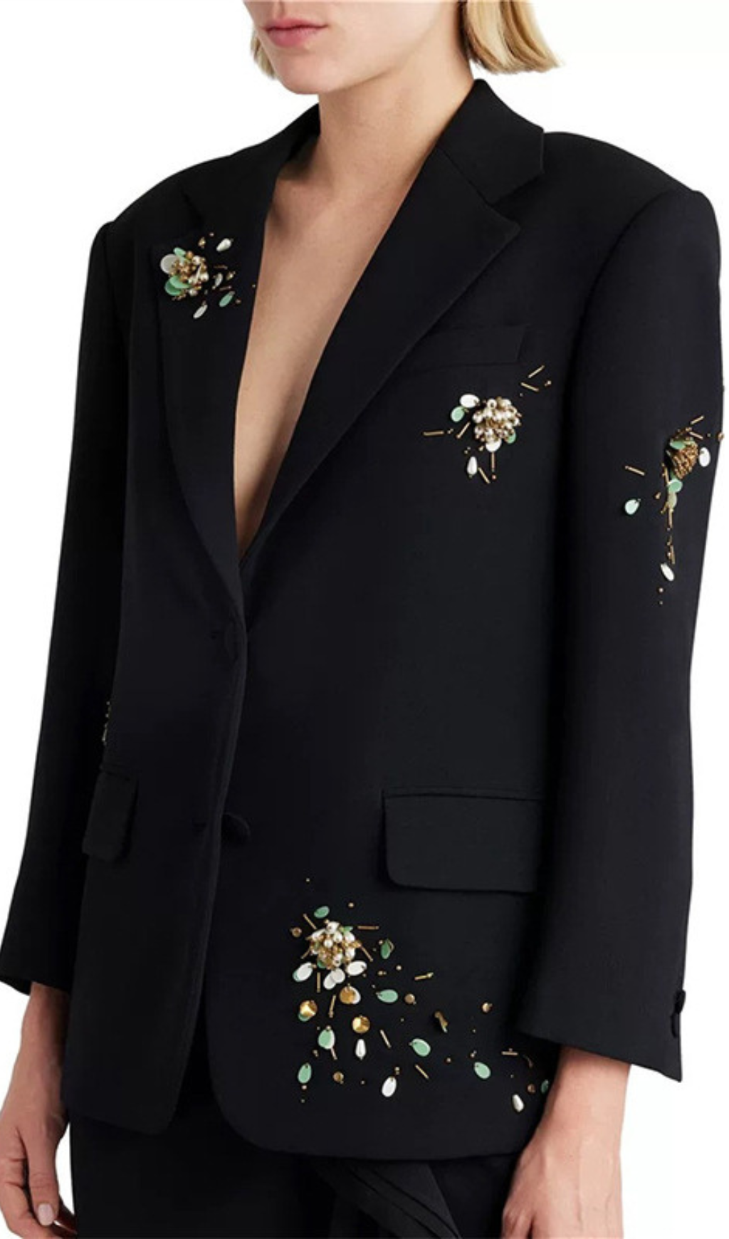 d2e25413a5a039f06edd696d65050396.png Fashionslee Women Glenys Black Embellished Blazer