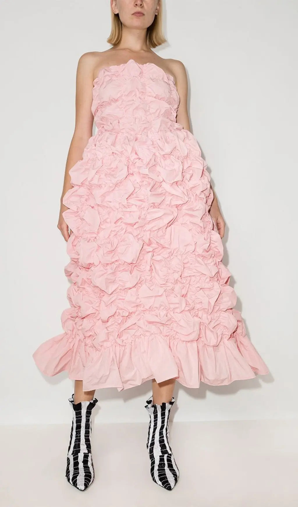 d31b925195de73976b830674ce8d9cab.jpeg Fashionslee Women Folding Ruffled Midi Dress In Pink