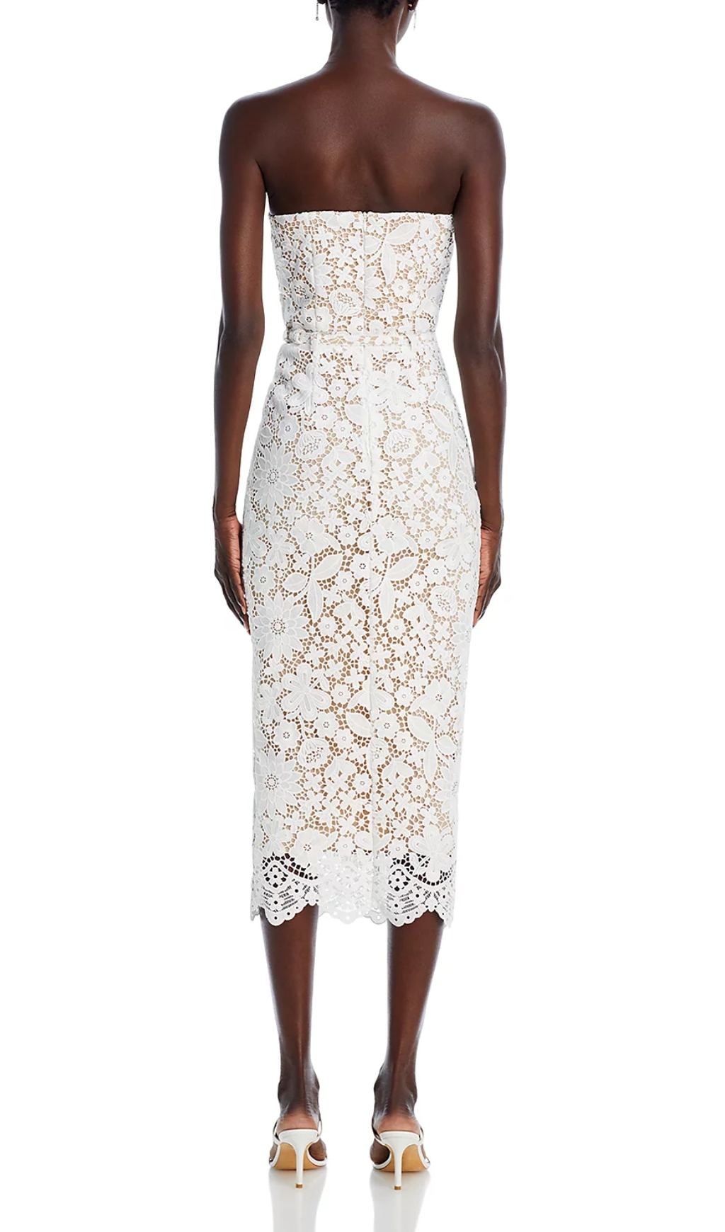 Fashionslee Women Charlotte Strapless Embroidery Midi Dress