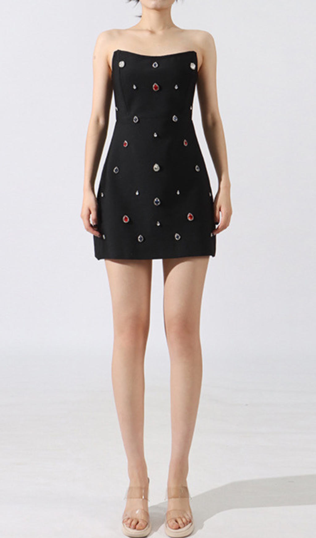d3368d59f635add5068ddfdace774a2f.jpg Fashionslee Women Elvi Black Strapless Diamond Mini Dress