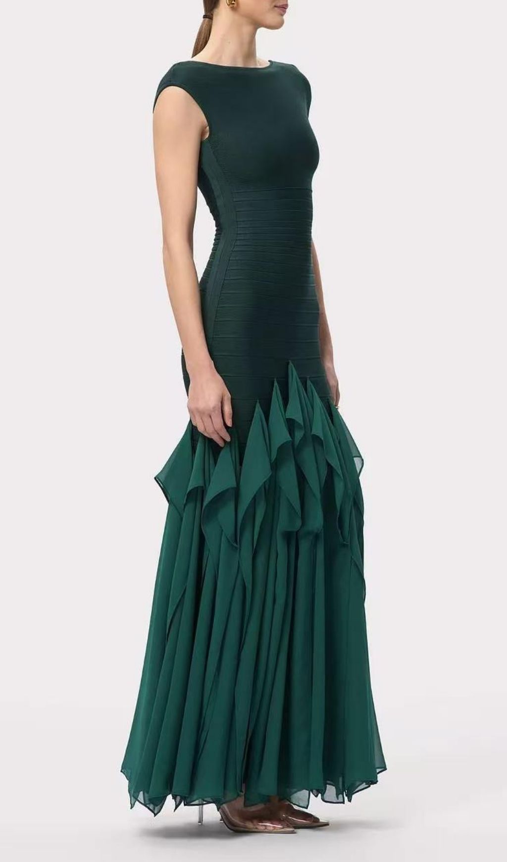 d368feb09d380f378392e7e2e403ca57.jpg Fashionslee Women Keltie Green Ruffle Bandage Maxi Dress