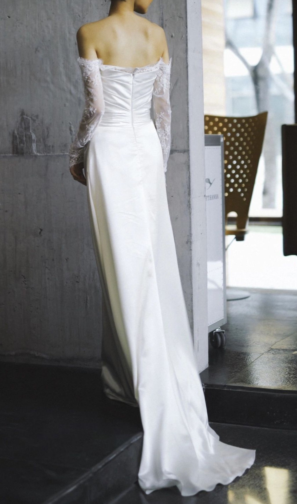 Fashionslee Women Colleen White Off Shoulder Lace Wedding Dress