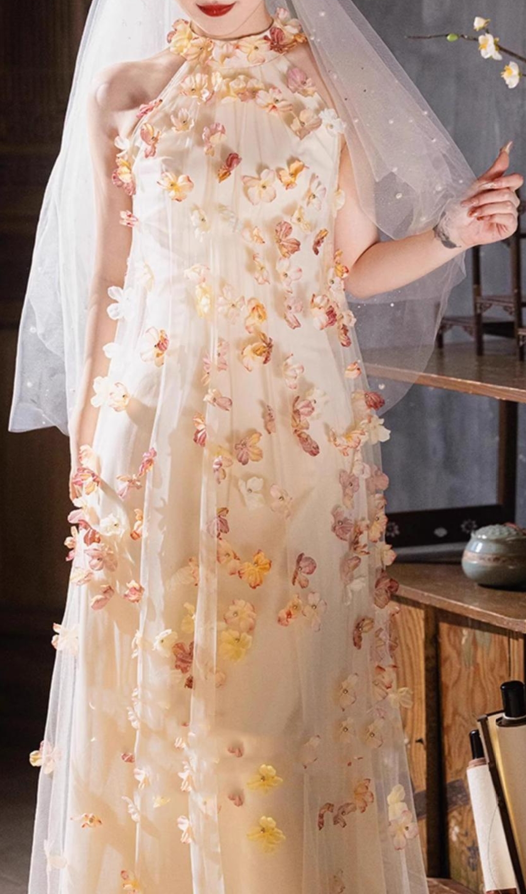 d37c98463336c49430747ccf64ee5fb4.jpg Fashionslee Women Brecken Flower Halter Mesh Maxi Dress