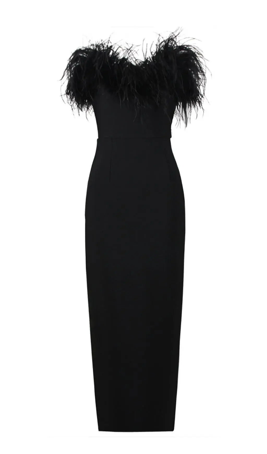 d384ab5e98c74c018fa1476cd5244f96.jpeg Fashionslee Women Feather Bodycon Maxi Dress In Black