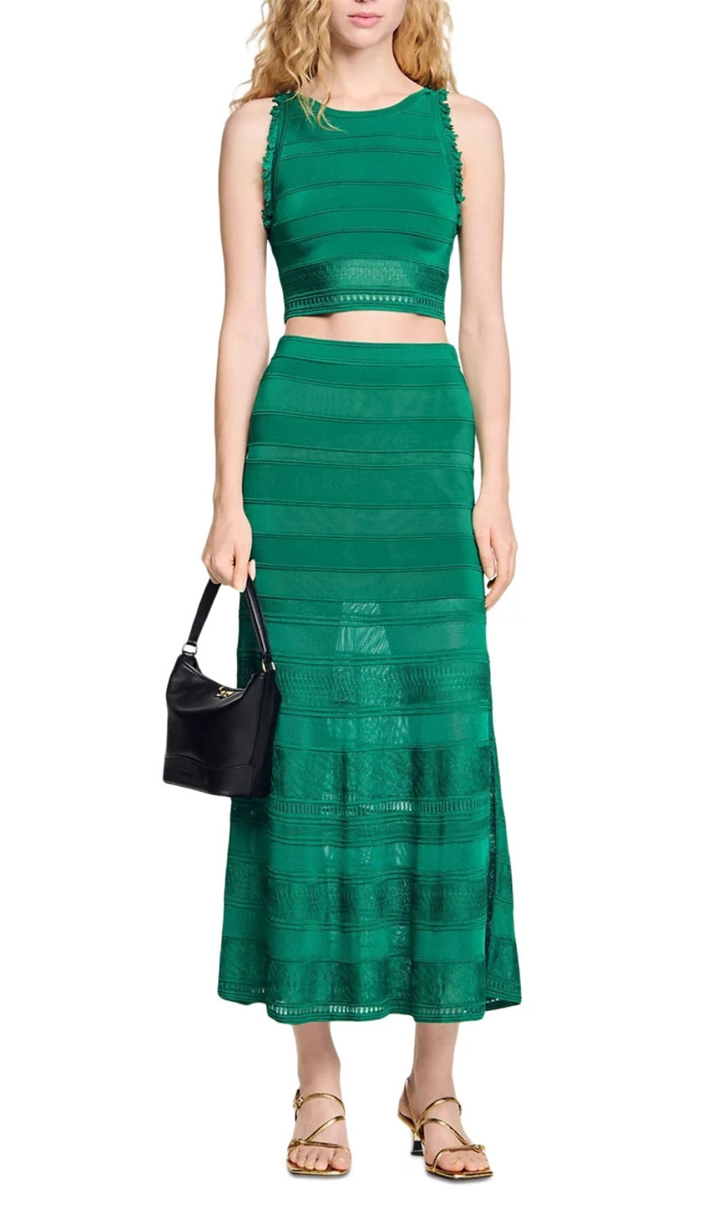 Fashionslee Women Decorative Knit Maxi Skirt