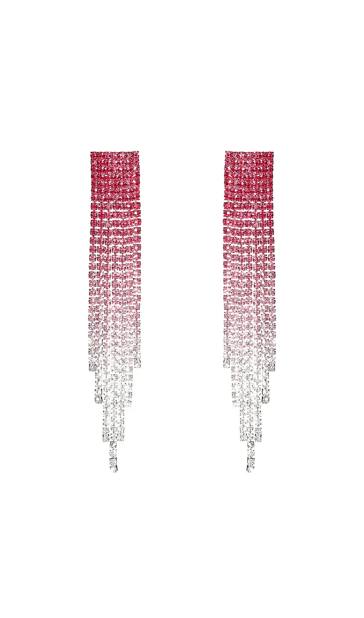 VIRAL RHINESTONE TASSEL EARRINGS - STUNNING AESTHETIC