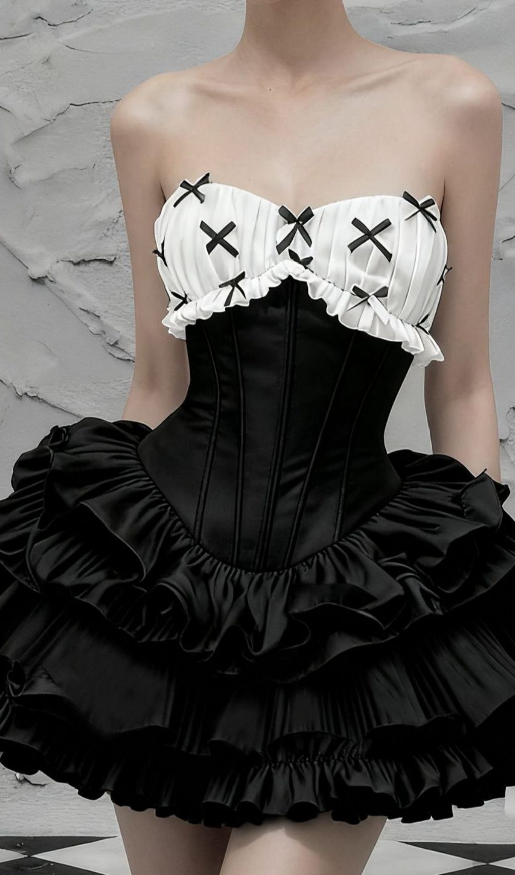 Fashionslee Women Irca Black Strapless Corset Mini Dress