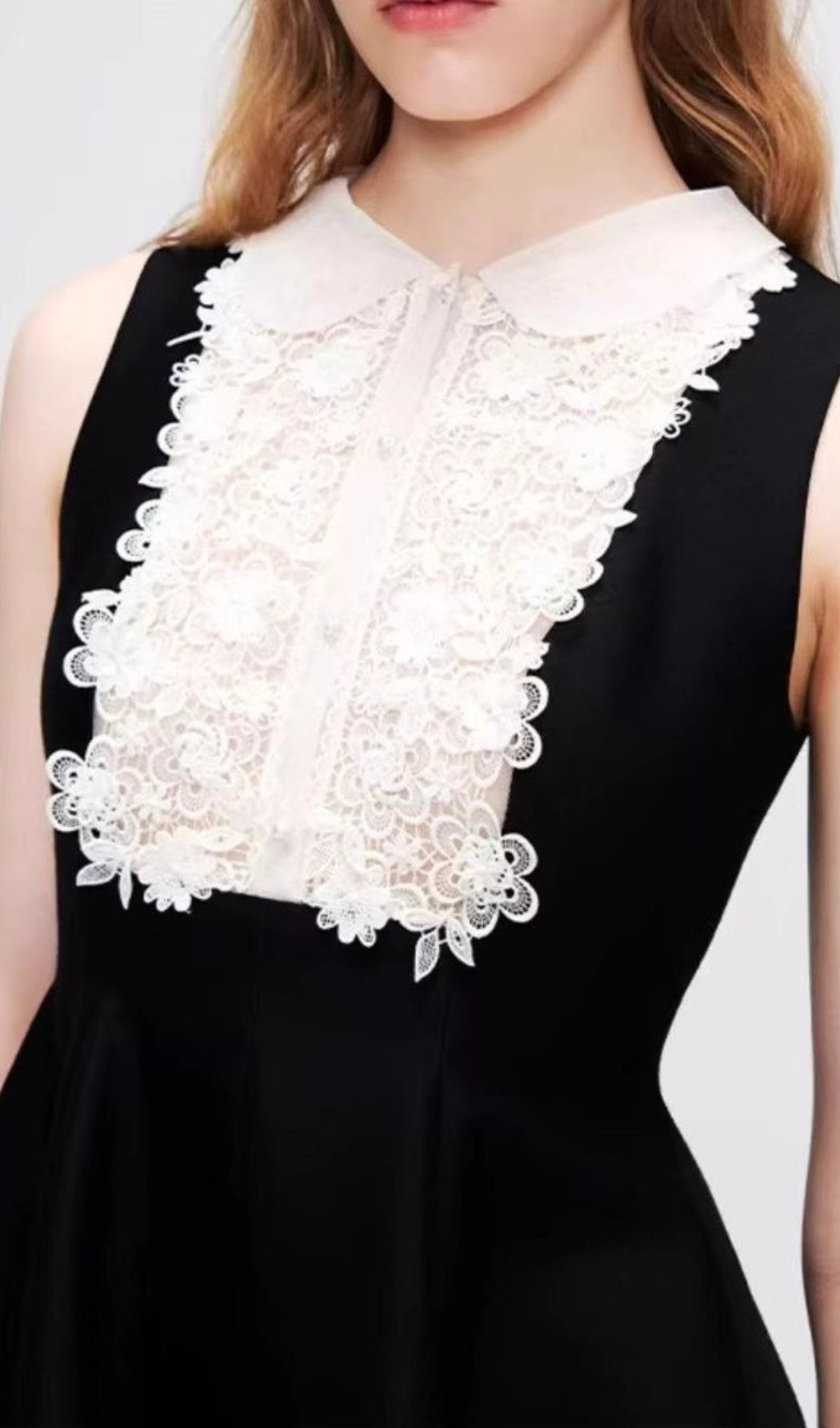 Fashionslee Women Daray Black Lace Sleeveless Mini Dress