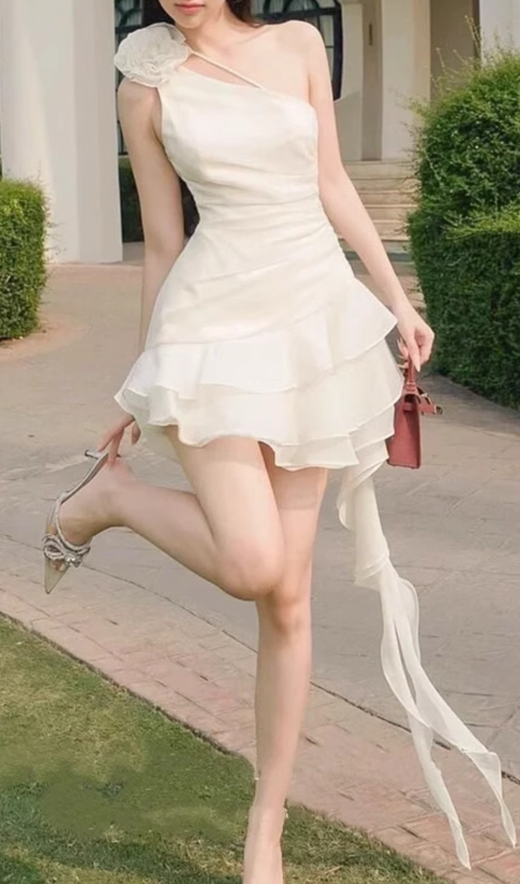 Fashionslee Women Efim Flower Ruffle Mini Dress