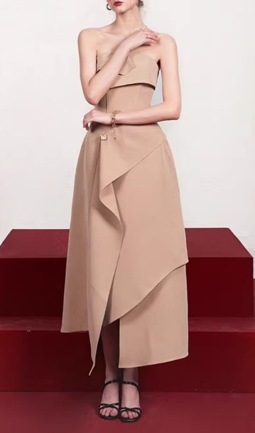 STRAPLESS MIDI DRESS AESTHETIC VIRAL - OWNCI STRAPLESS MIDI DRESS AESTHETIC VIRAL - OWNCI
