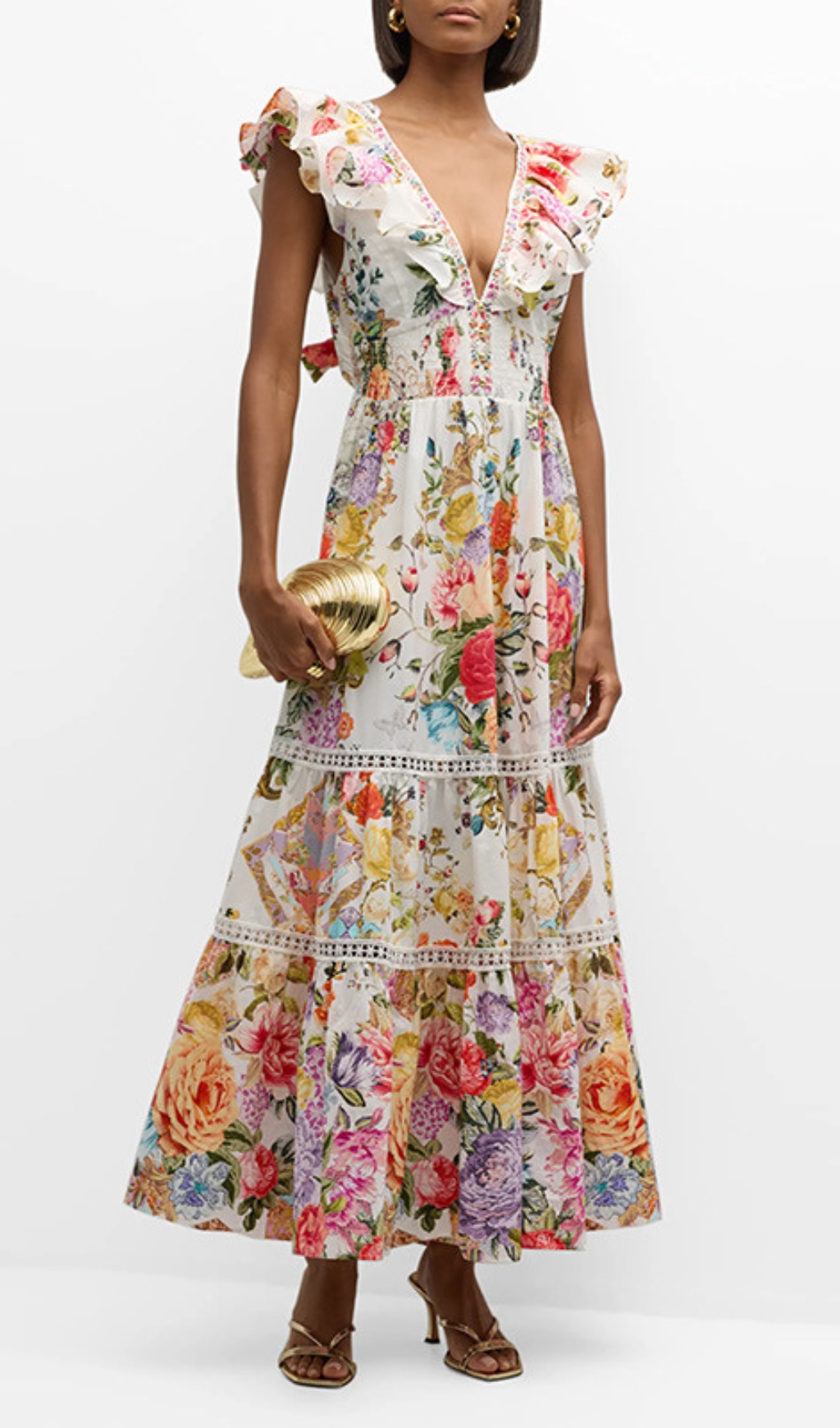 d40f08d6a38f07f9a0f2d6d4c2561bc2.jpg Fashionslee Women Efrem V-Neck Printed Midi Dress