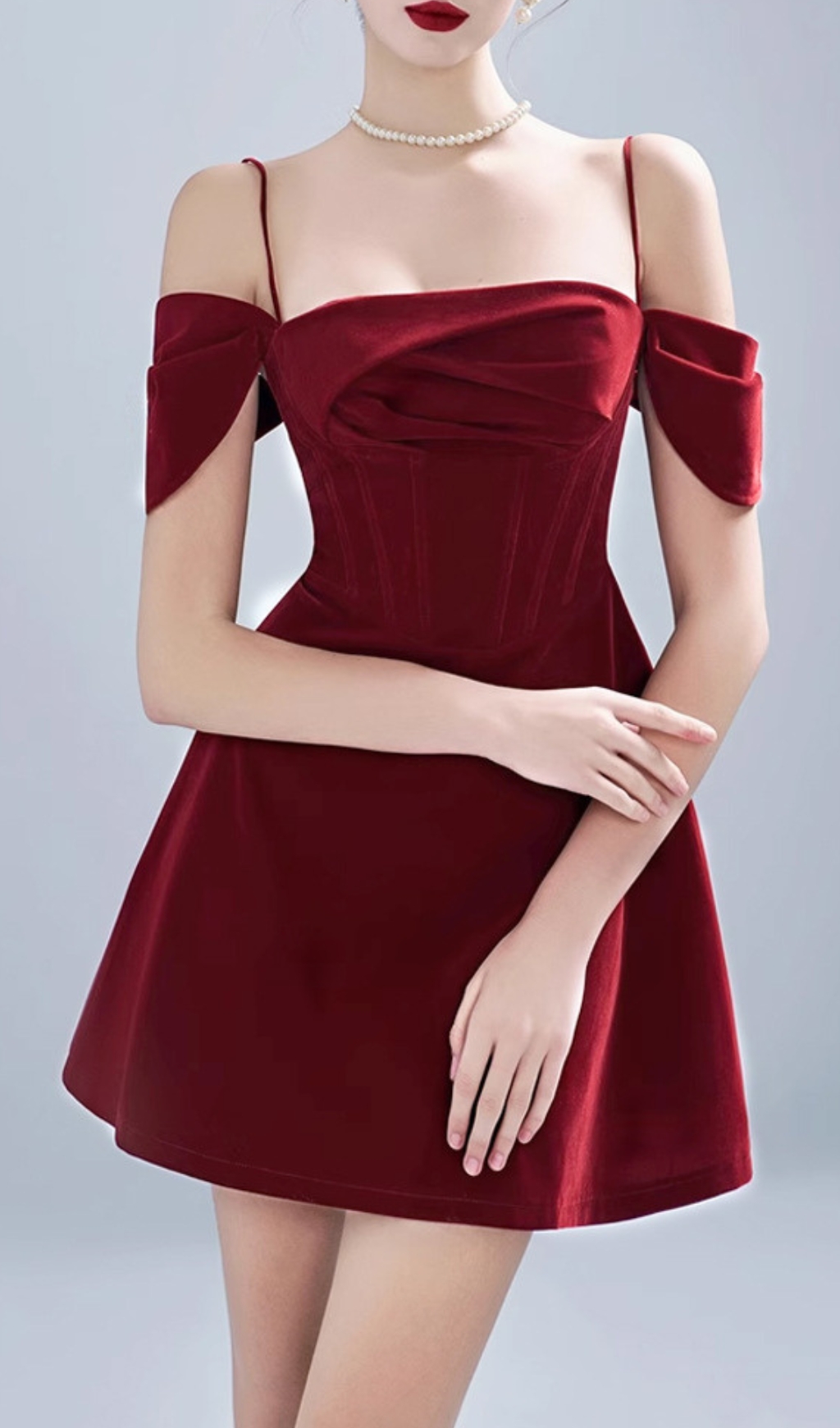 d41ab7fdda5383622058ddd15a35d705.jpg Fashionslee Women Canice Red Ruched Corset Mini Dress