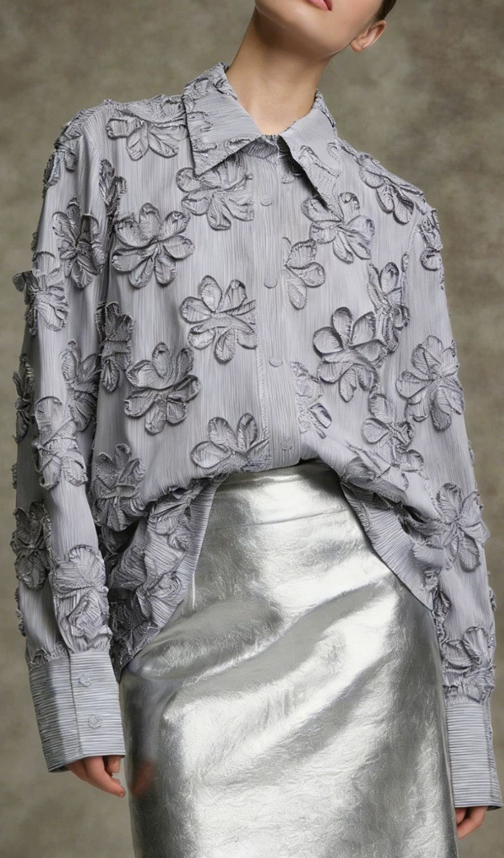 Fashionslee Women Kainda Blue Flower Shirt