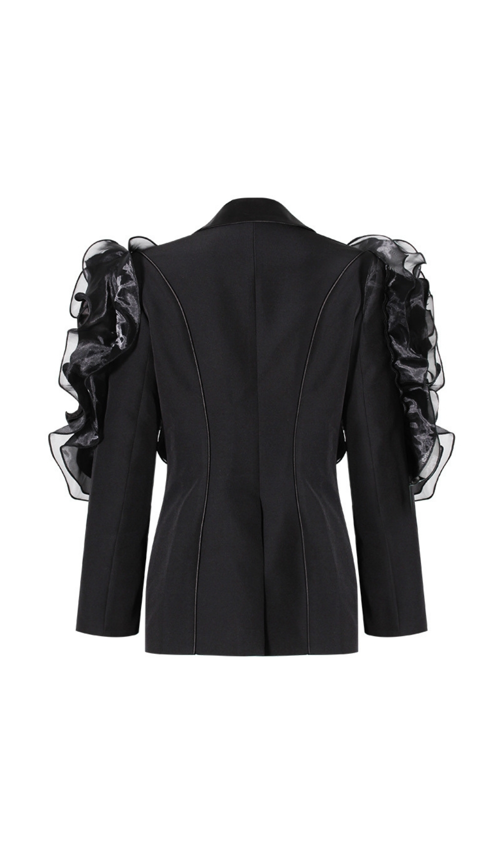 VINTAGE BLACK RUFFLE BLAZER MUST-HAVE - OWNCI VINTAGE BLACK RUFFLE BLAZER MUST-HAVE - OWNCI