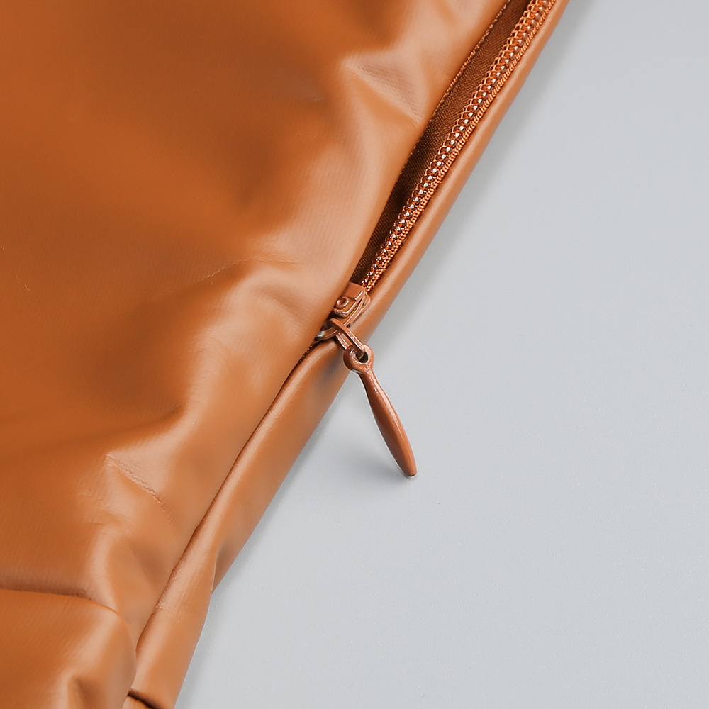 Fashionslee Women João Long Sleeve Fur Detail Faux Leather Mini Dress