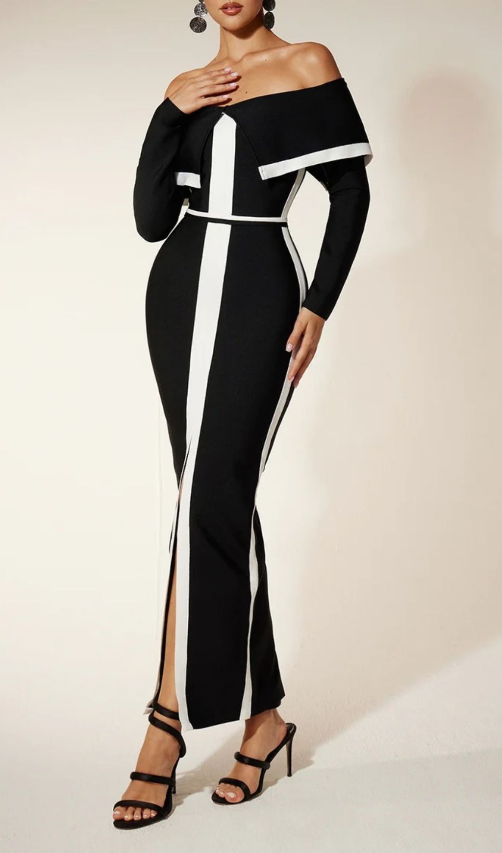 d4a1f4ad8411948db77f06cd82205f46.jpg Fashionslee Women Eindride Off Shoulder Split Bandage Dress