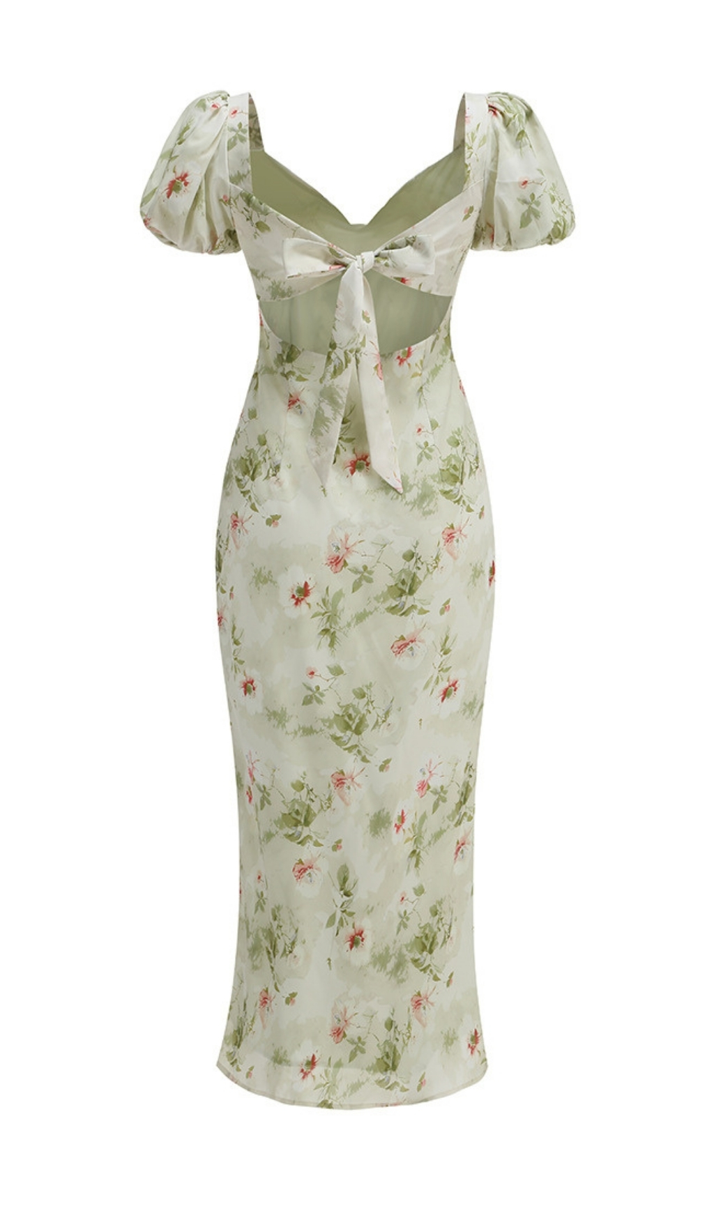 Fashionslee Women Eligio Floral Puff Sleeve Midi Dress