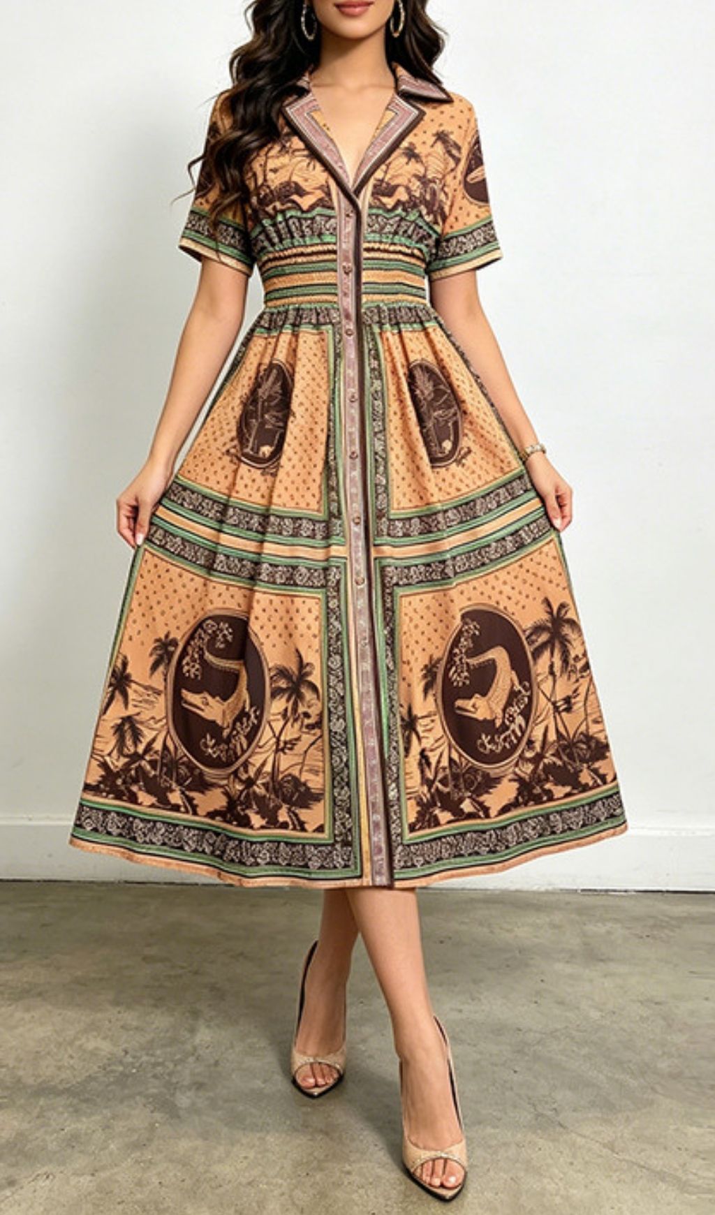 d4ac74a34852e834c377fcf434ef414b.jpg Fashionslee Women Kloe Printed Midi Dress