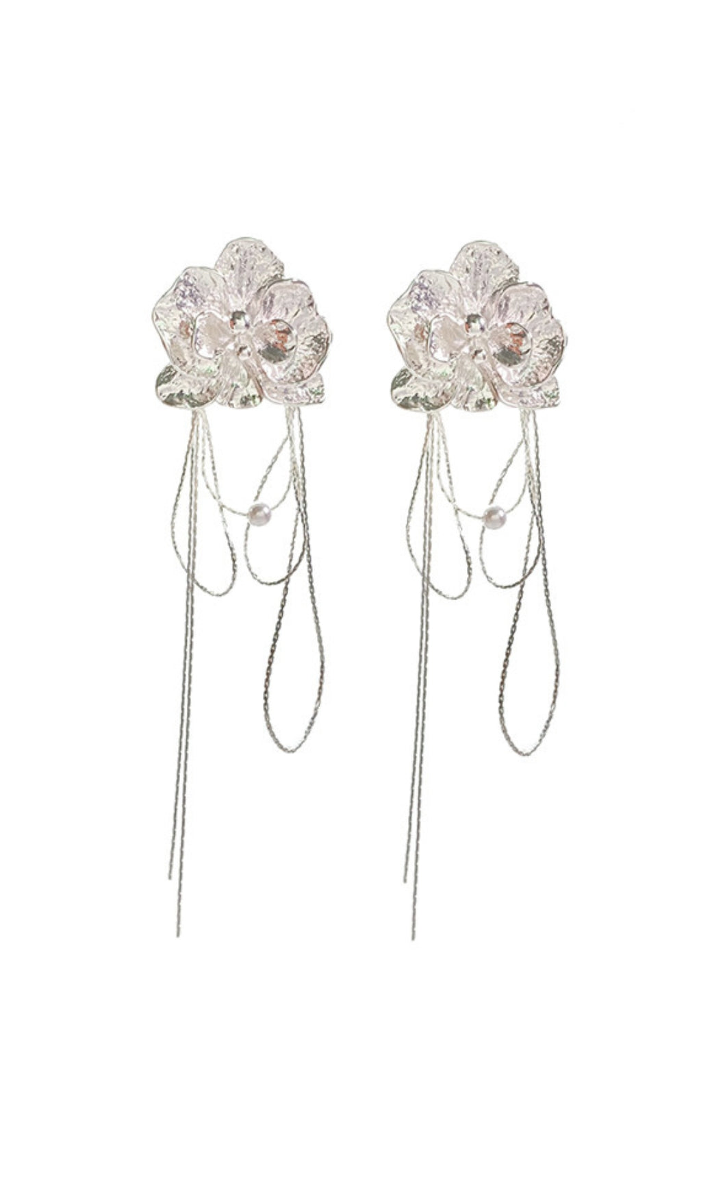 Fashionslee Women White Butterfly Orchid Earrings