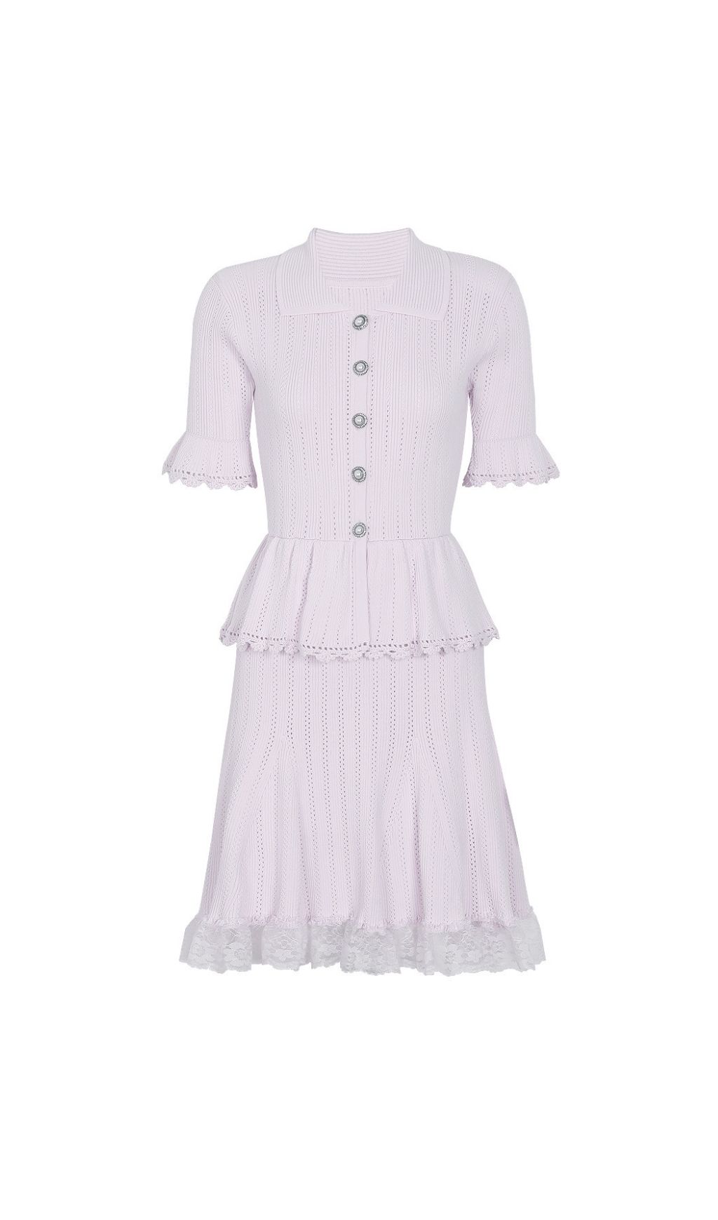 Fashionslee Women Khosrow Lilac Lace Knit Mini Dress