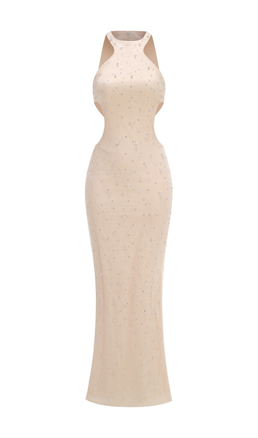 d60381cf3bd5c25e905c8f4460e13345.jpg Fashionslee Women Dulcet Halter Cutout Pearl Maxi Dress