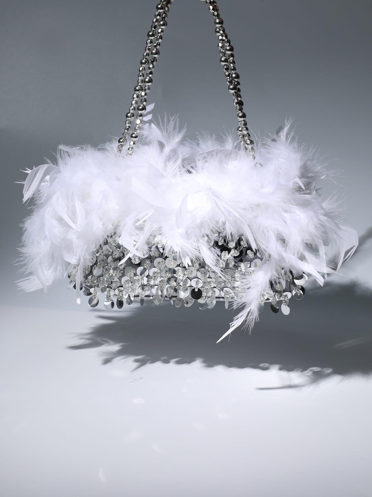d606b740610952cdab66480935bf00b5.jpeg Fashionslee Women Sequin Feather Shoulder Bag
