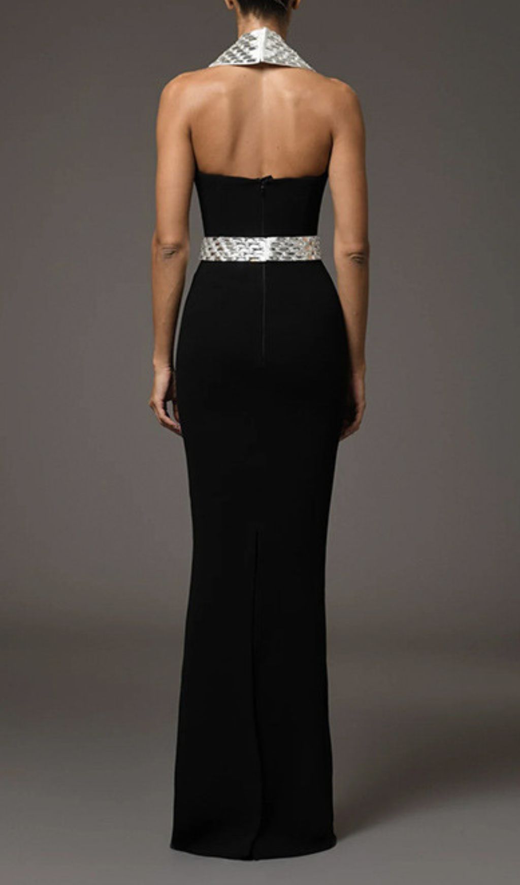 d60d7b8975a4a3ad39300f7bfacbebc4.jpg Fashionslee Women Jaide Black Halter Crystal Slit Maxi Dress