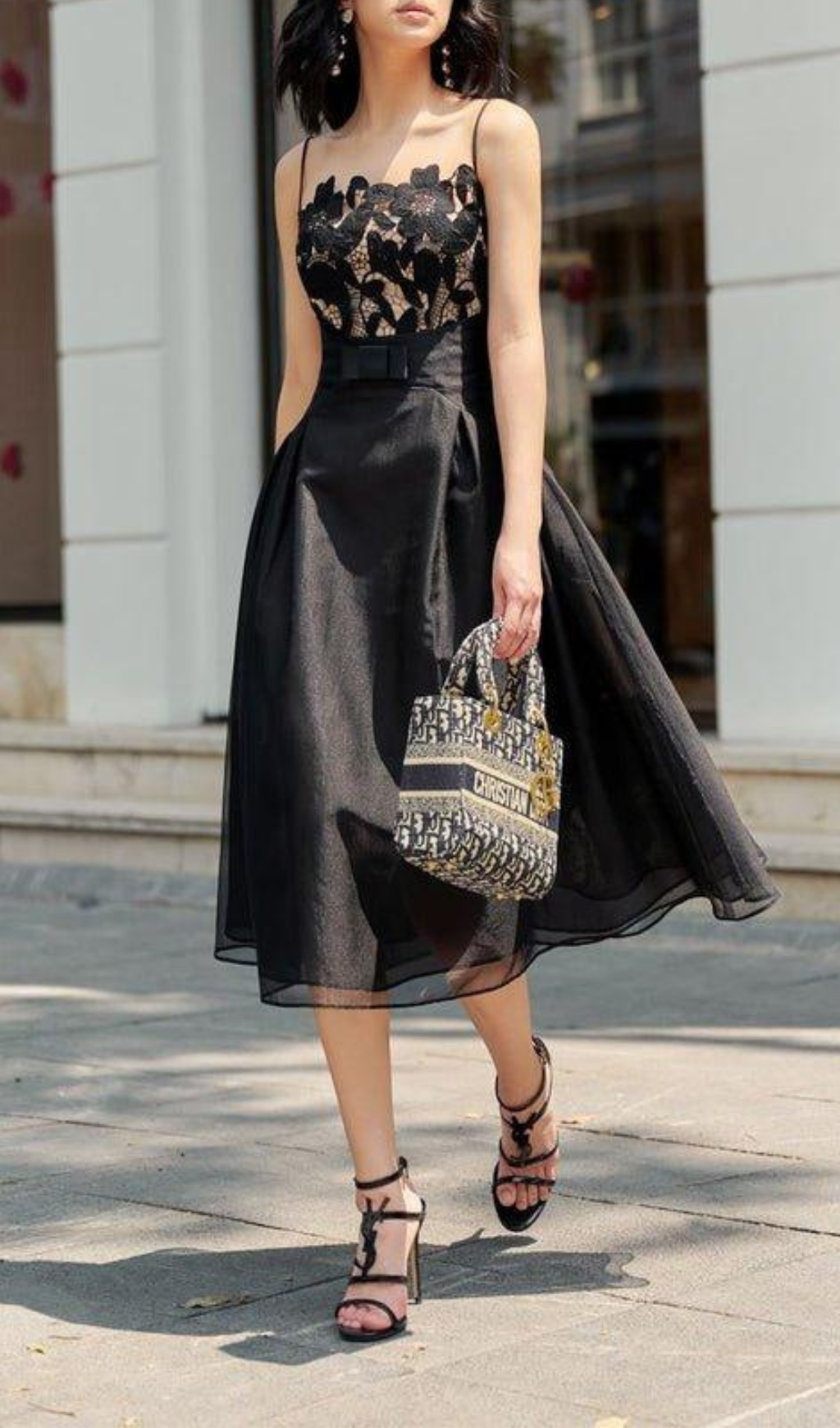 Fashionslee Women Asuka Tule Lace Midi Dress