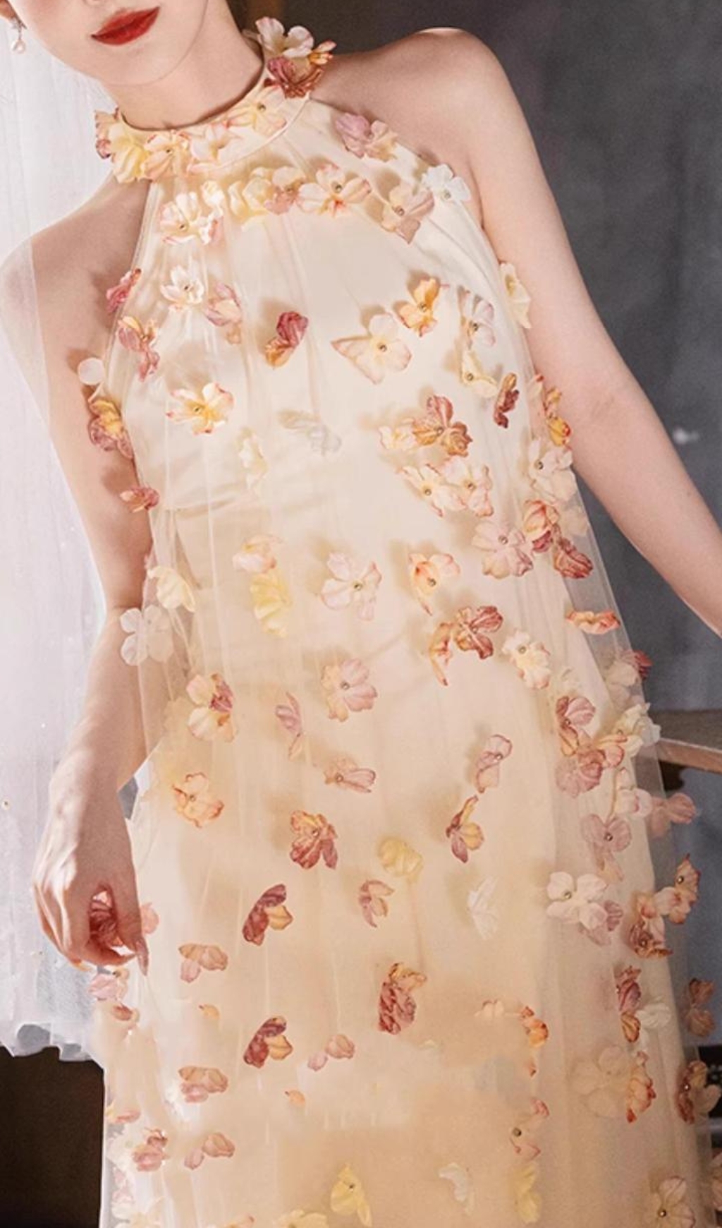 d63c39fa568dab0e5674d68a906c79d4.jpg Fashionslee Women Brecken Flower Halter Mesh Maxi Dress
