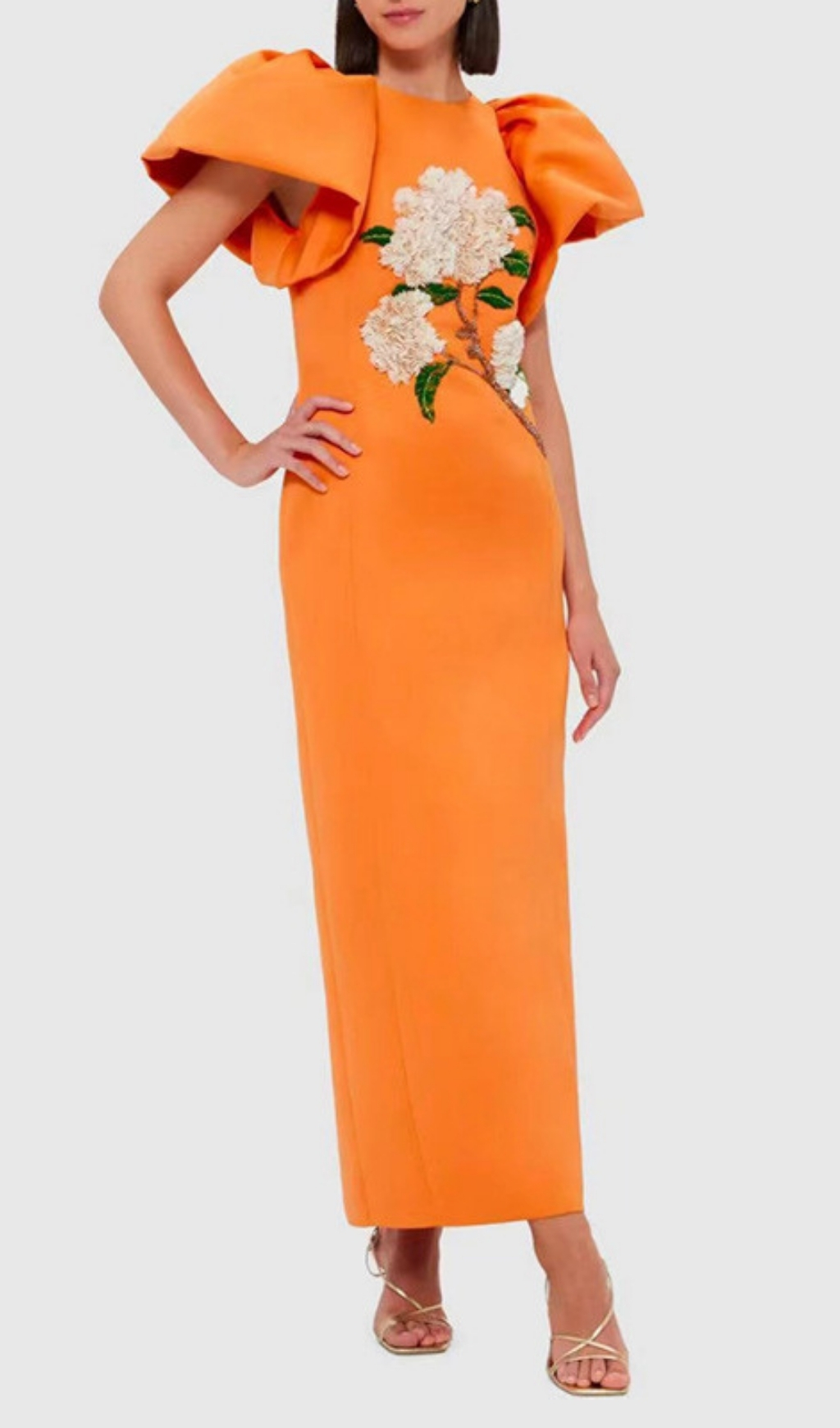 Fashionslee Women Fiorenzo Puff Sleeve Flower Maxi Dress