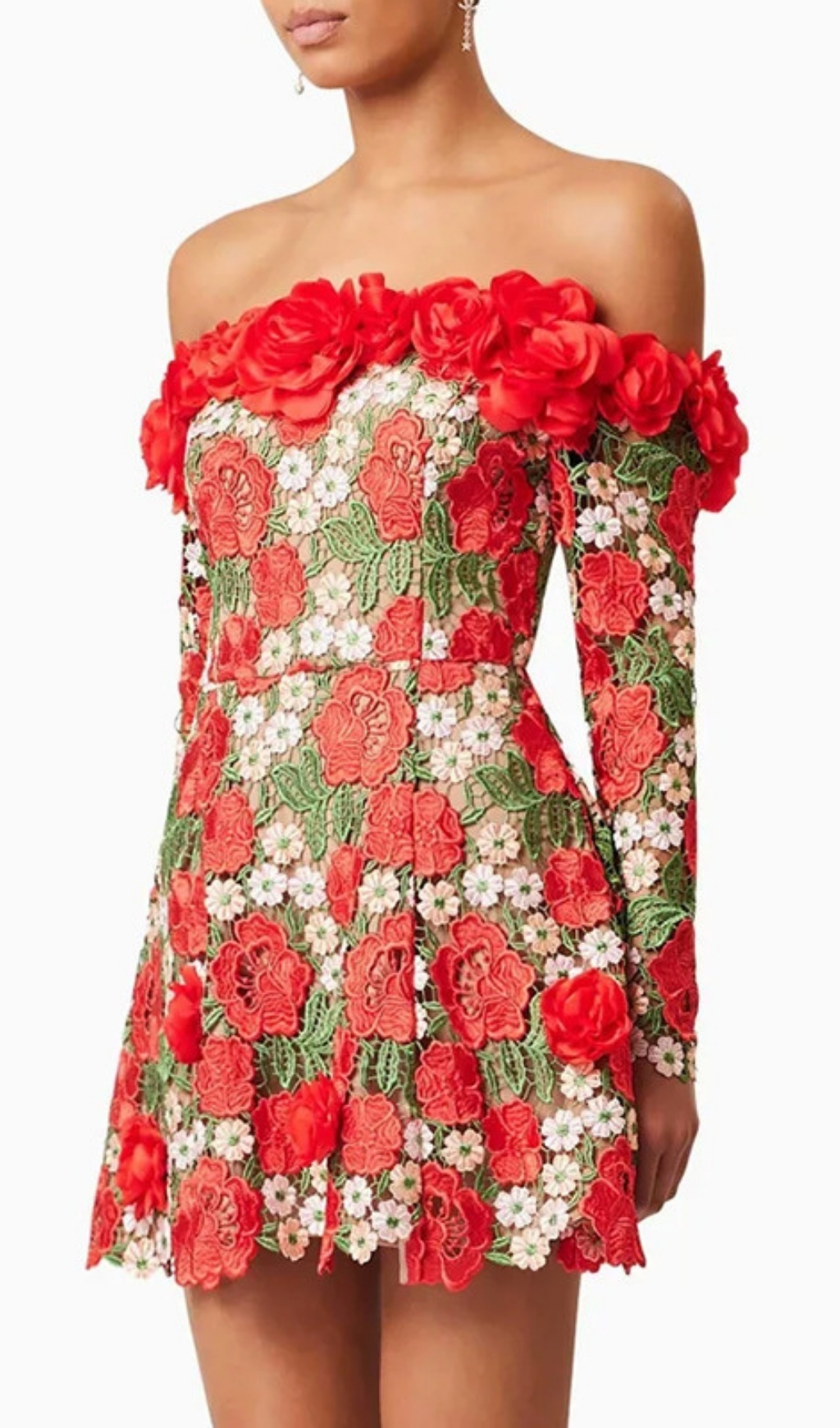 d6867a3c00013003aa4e510866ea2441.jpg Fashionslee Women Ellasyn Flower Long Sleeve Mini Dress