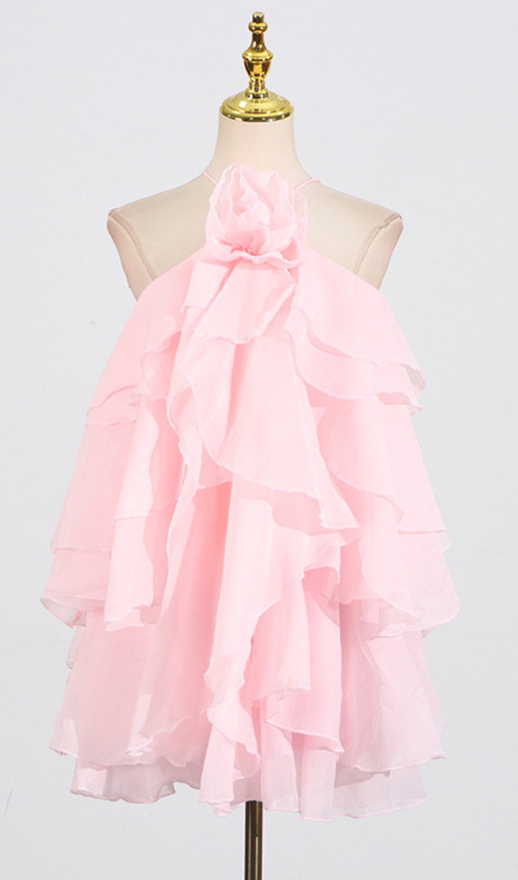 Fashionslee Women Pandorea Pastel Pink Layered Mini Dress