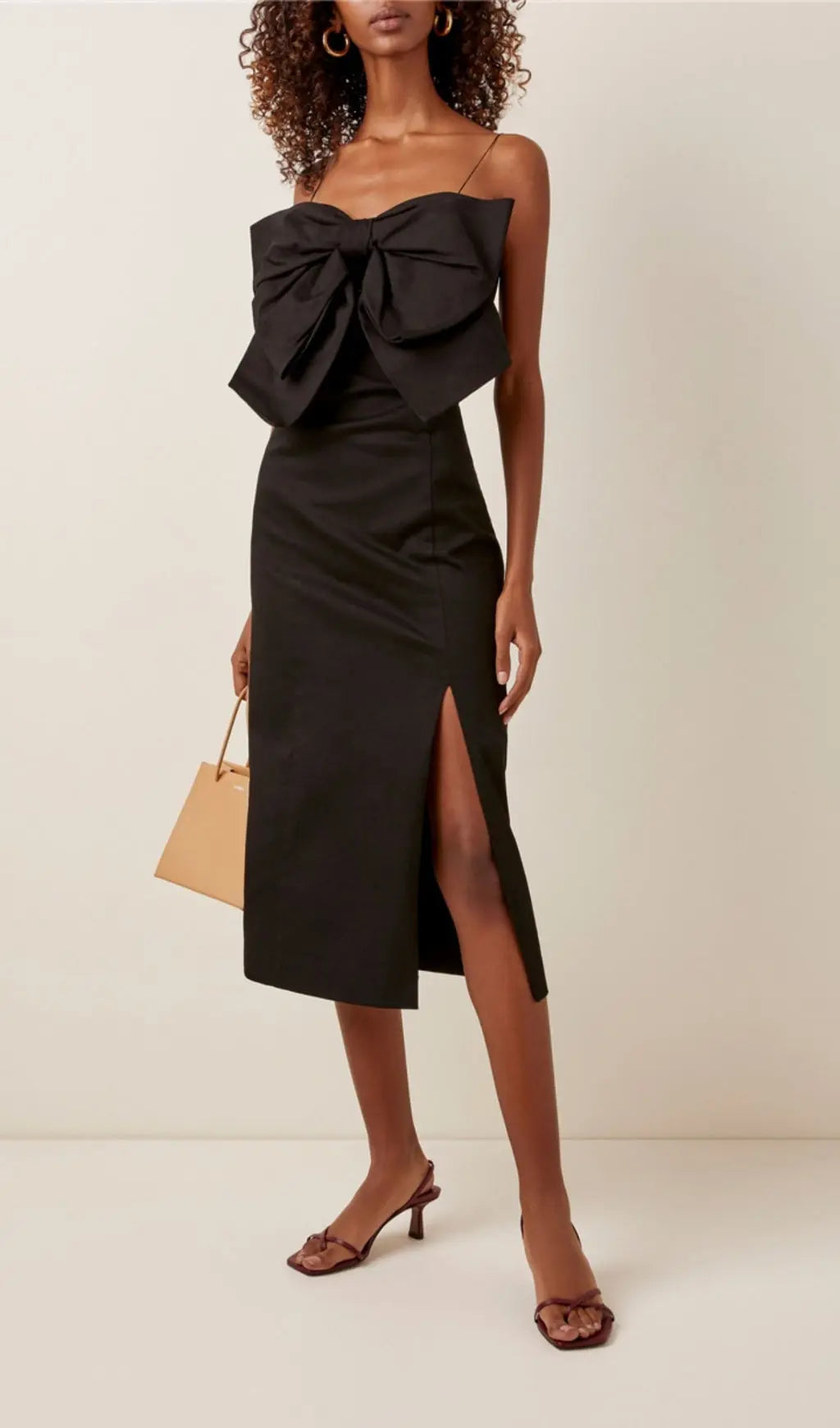 Fashionslee Women Bow Suspender Dress In Black