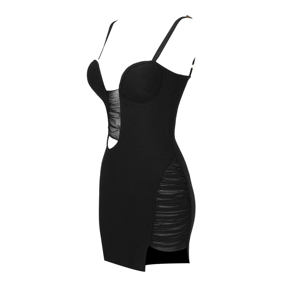 Fashionslee Women Cut Out Bandage Mini Dress In Black