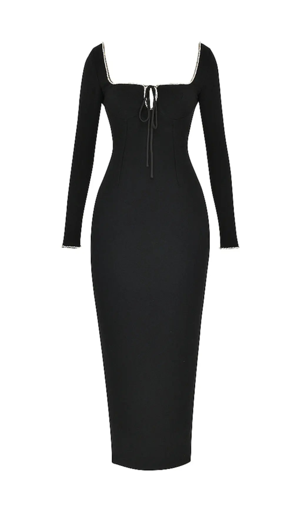 d6f86c25d047fe8f4c90a4af01836031.jpeg Fashionslee Women Black Crystal Embellished Maxi Dress