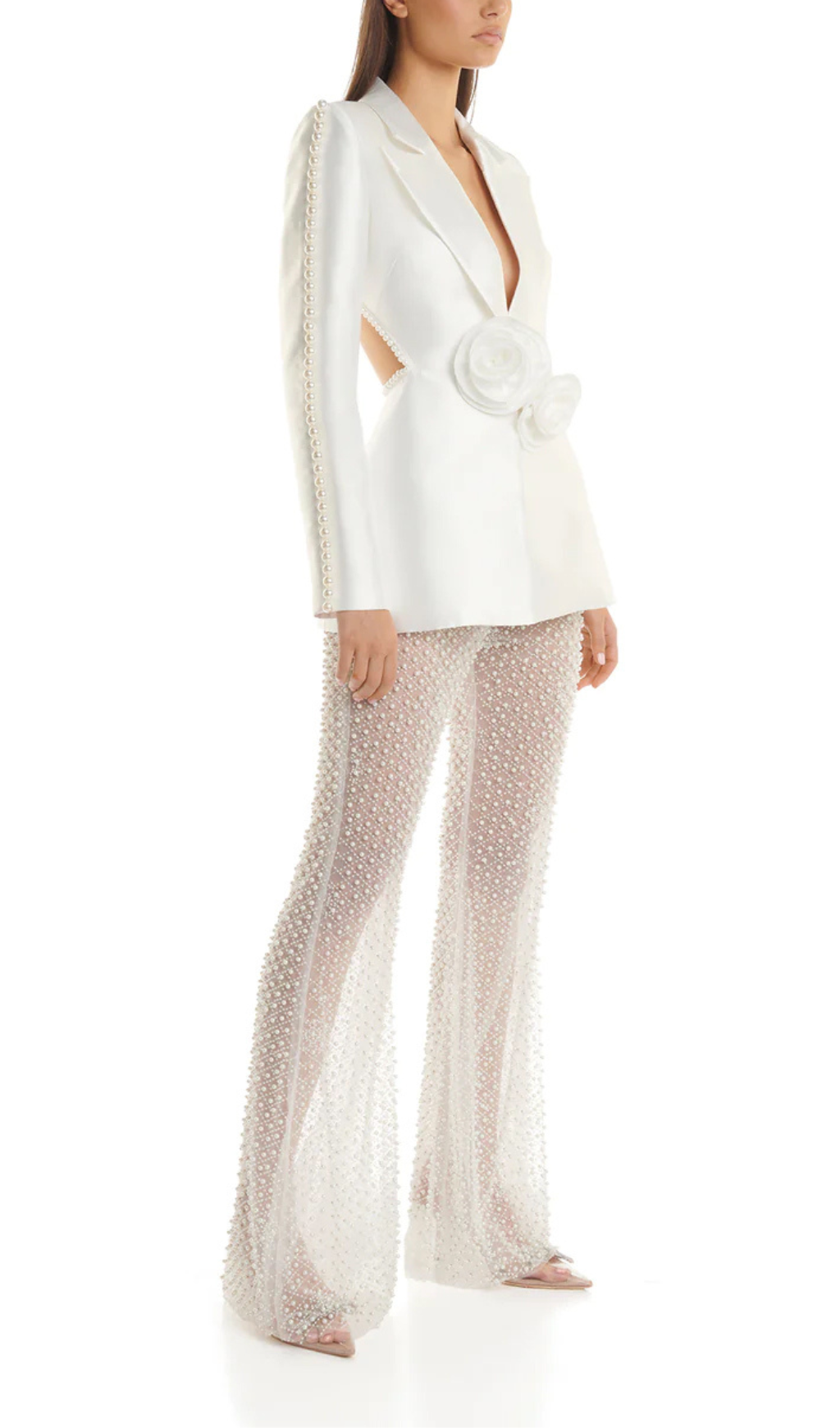 d72705312d95331404bccfea52854d53.png Fashionslee Women White Hollow Tight Trousers Two-Piece Set