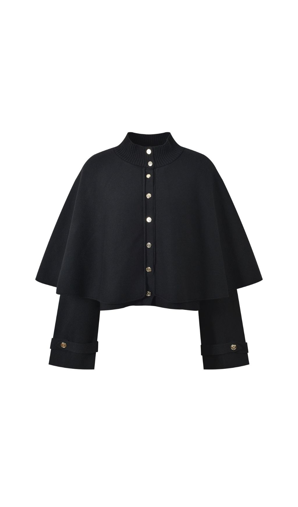 TRENDING CAPE CARDIGAN IN MUST-HAVE BLACK - OWNCI