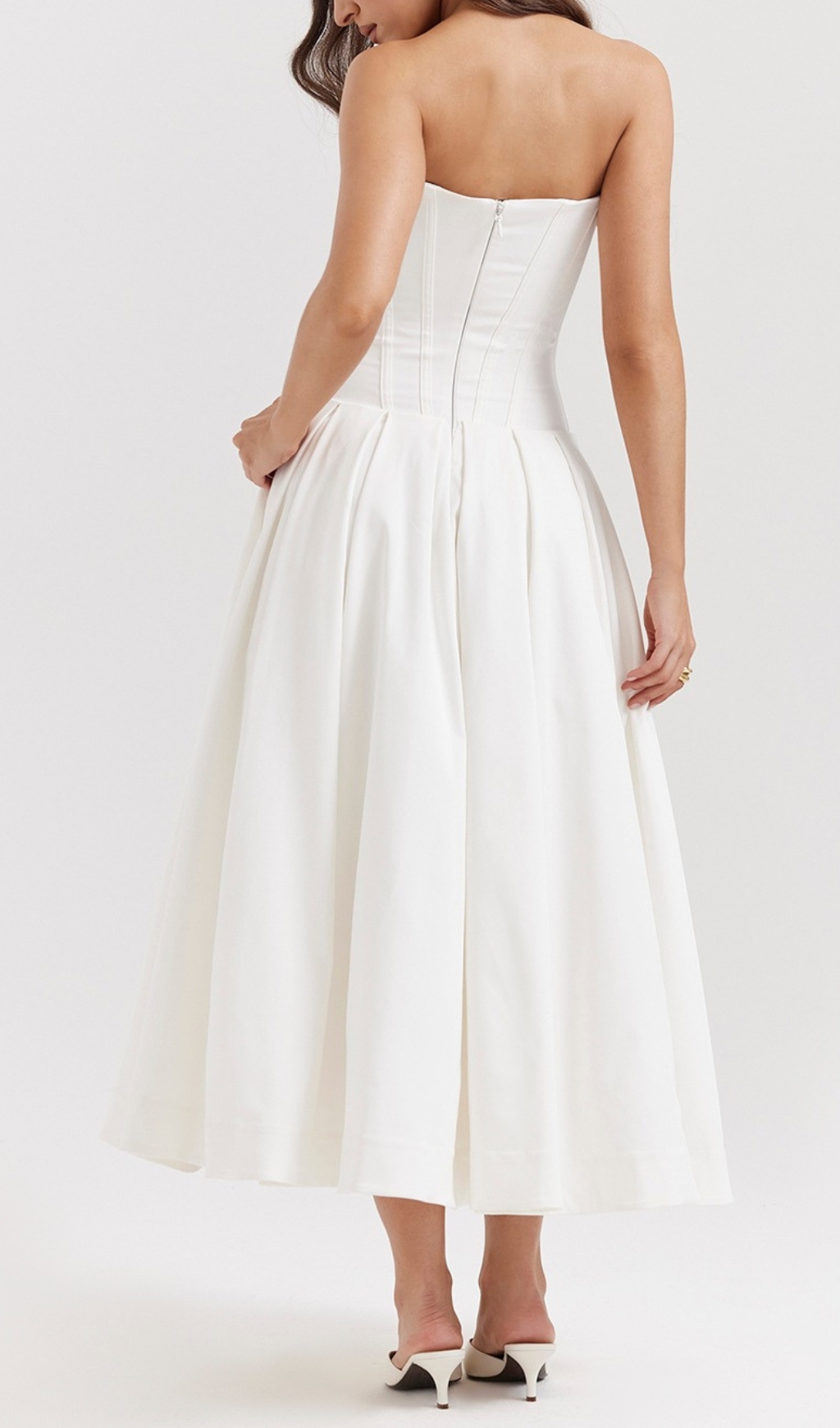d7563b4e3340c47acd81ccbd6d852686.jpg Fashionslee Women Devani White Strapless Corset Midi Dress