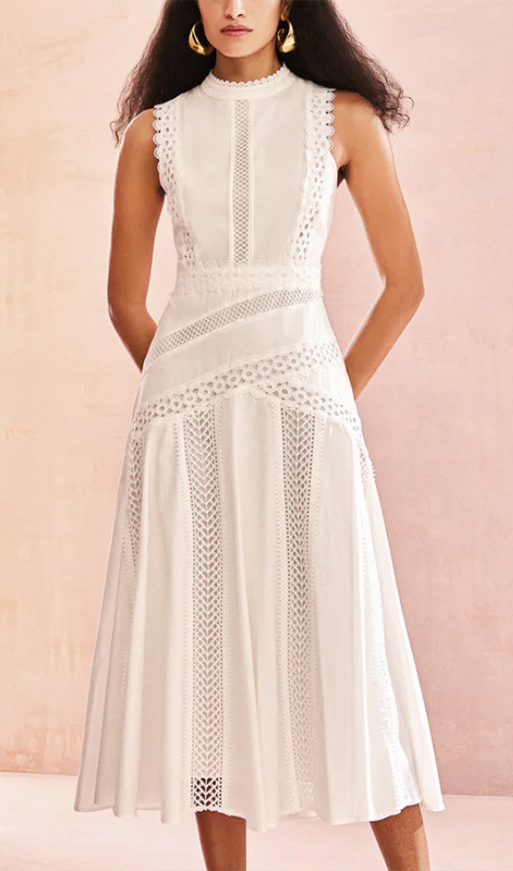 Fashionslee Women Darlene Sleeveless Hollow Midi Dress