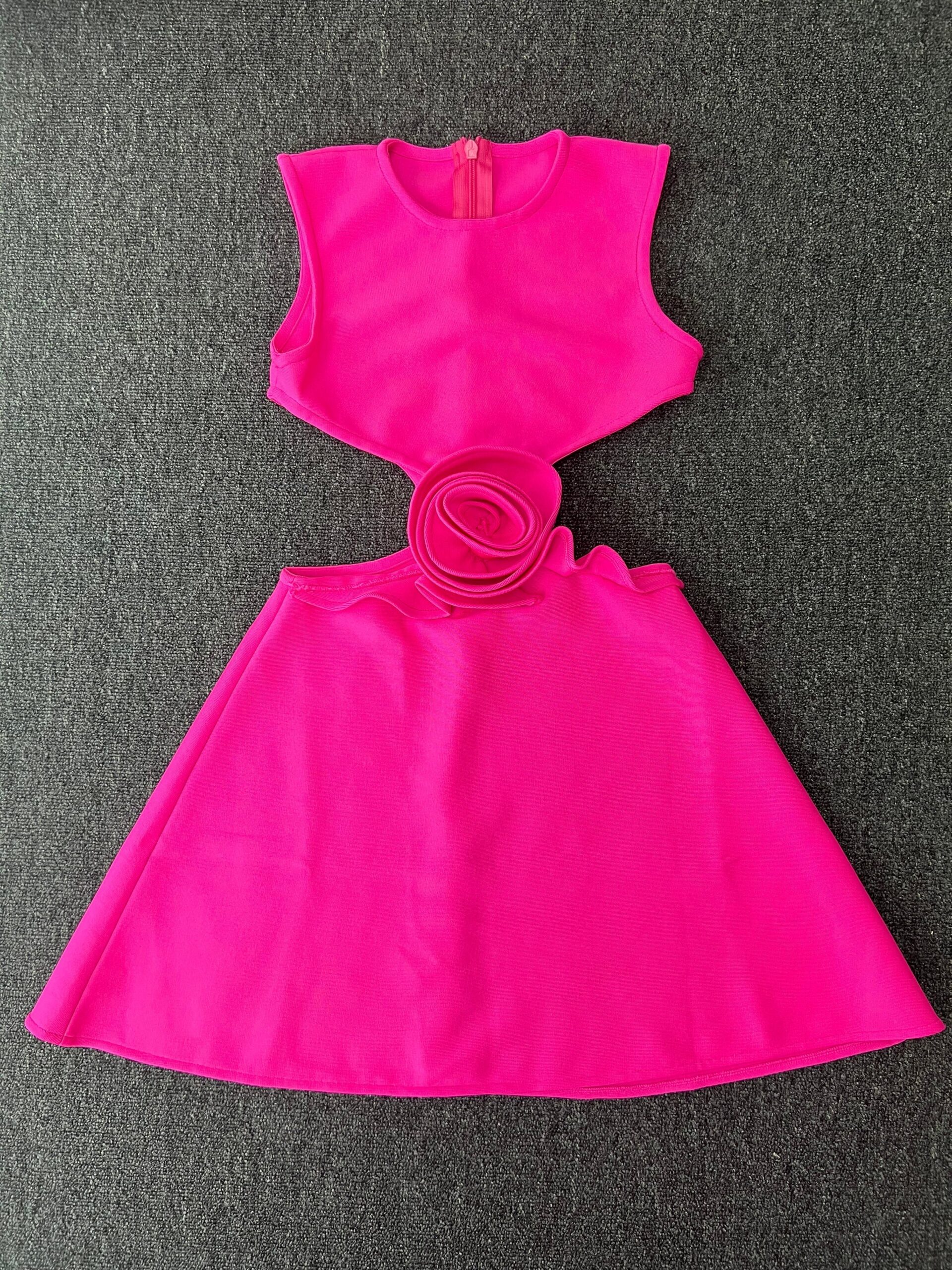 d777ec5a25b3d3e8acebd194402c6d61.jpeg Fashionslee Women Adie Pink Rose-Appliqué Mini Dress