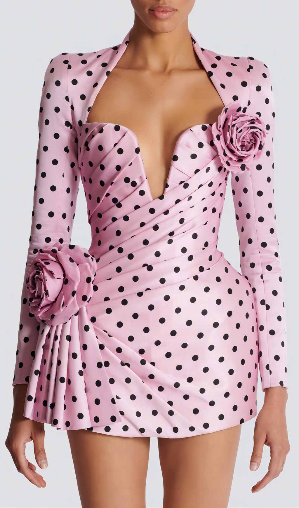 Fashionslee Women Polka Dots Short Printed Dress