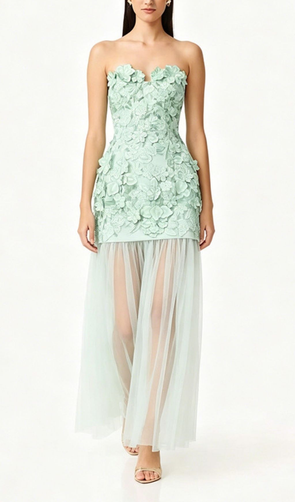 d79c8539e778bcbdcb9d91e878c1ff51.jpg Fashionslee Women Kismet Green 3D Flower Mesh Maxi Dress