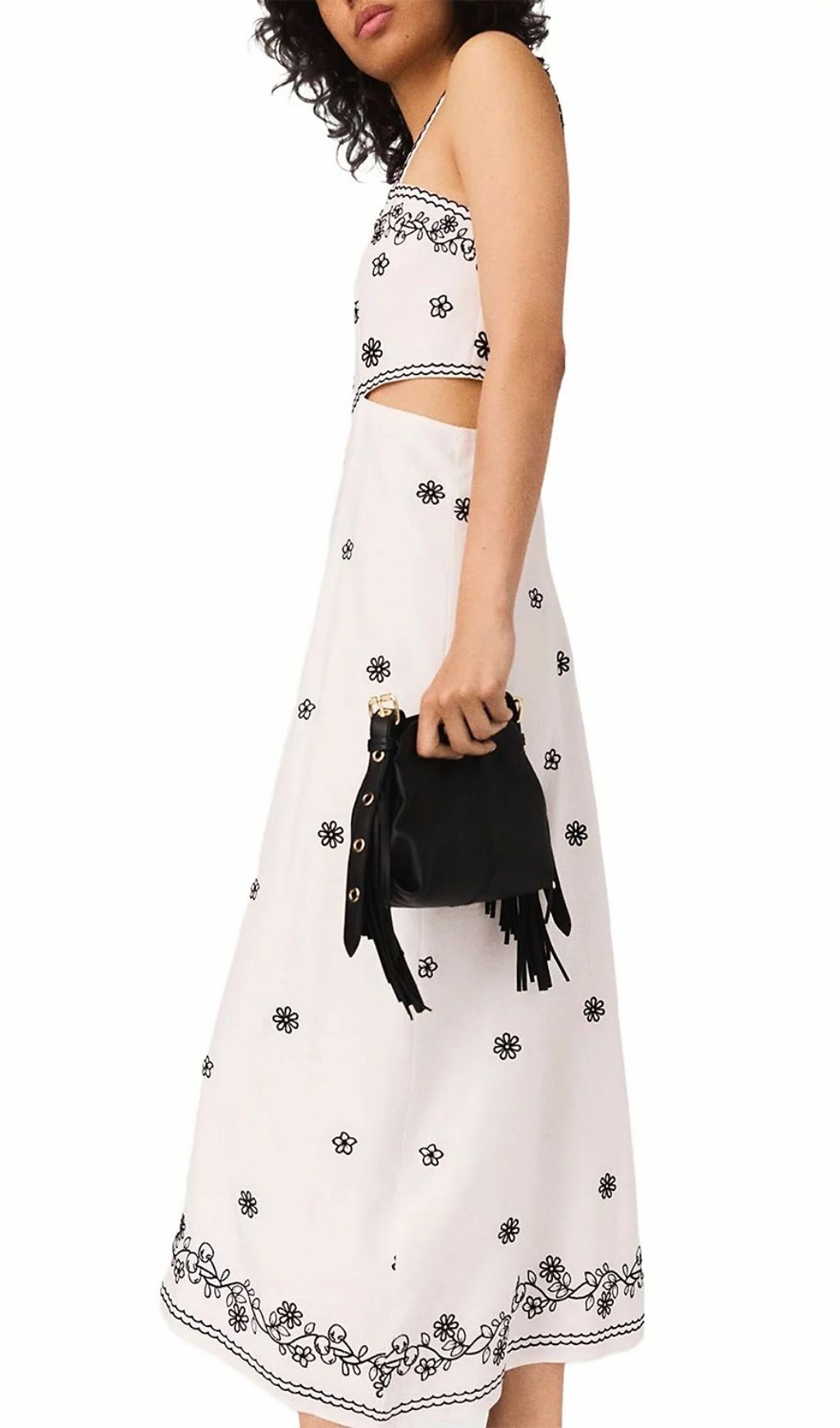 Fashionslee Women Embroidered Cutout Midi Dress
